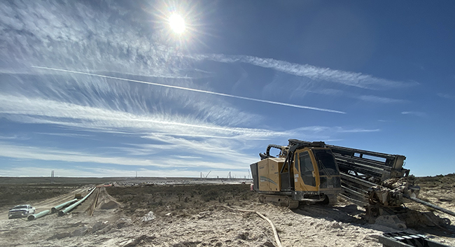 D100x140 horizontal directional drill in sunlight